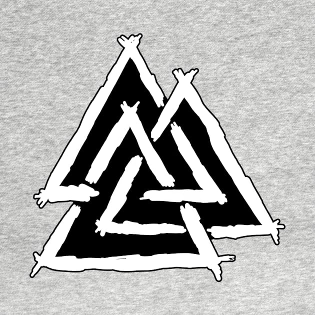 Valknut Norse Symbol (white) by MacSquiddles